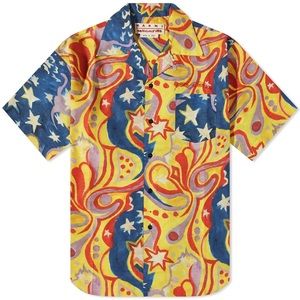 MARNI × No Vacancy Inn Men's Galactic Paradise Printed Camp Shirt size 44